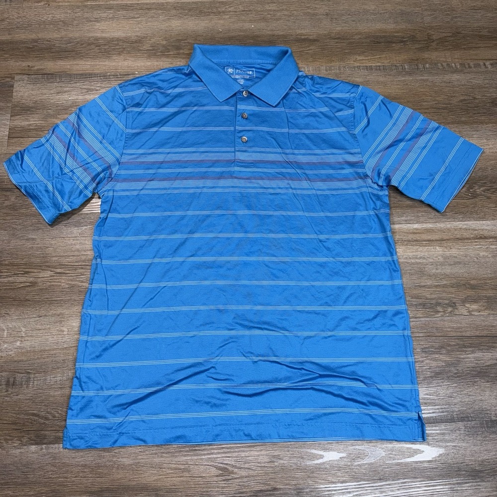 Jos. A. Bank Leadbetter Golf Polo Shirt Mens Large Short Sleeve Turquoise Blue